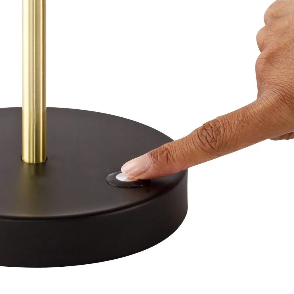 Matte Black and Gold Mod LED Adjustable Desk Lamp HomeRoots