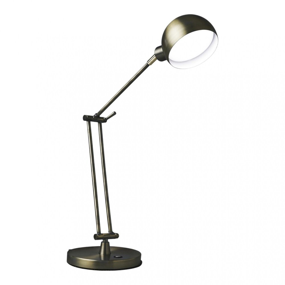 Shiny Satin Brass LED Adjustable Desk Lamp HomeRoots