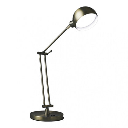 Shiny Satin Brass LED Adjustable Desk Lamp HomeRoots