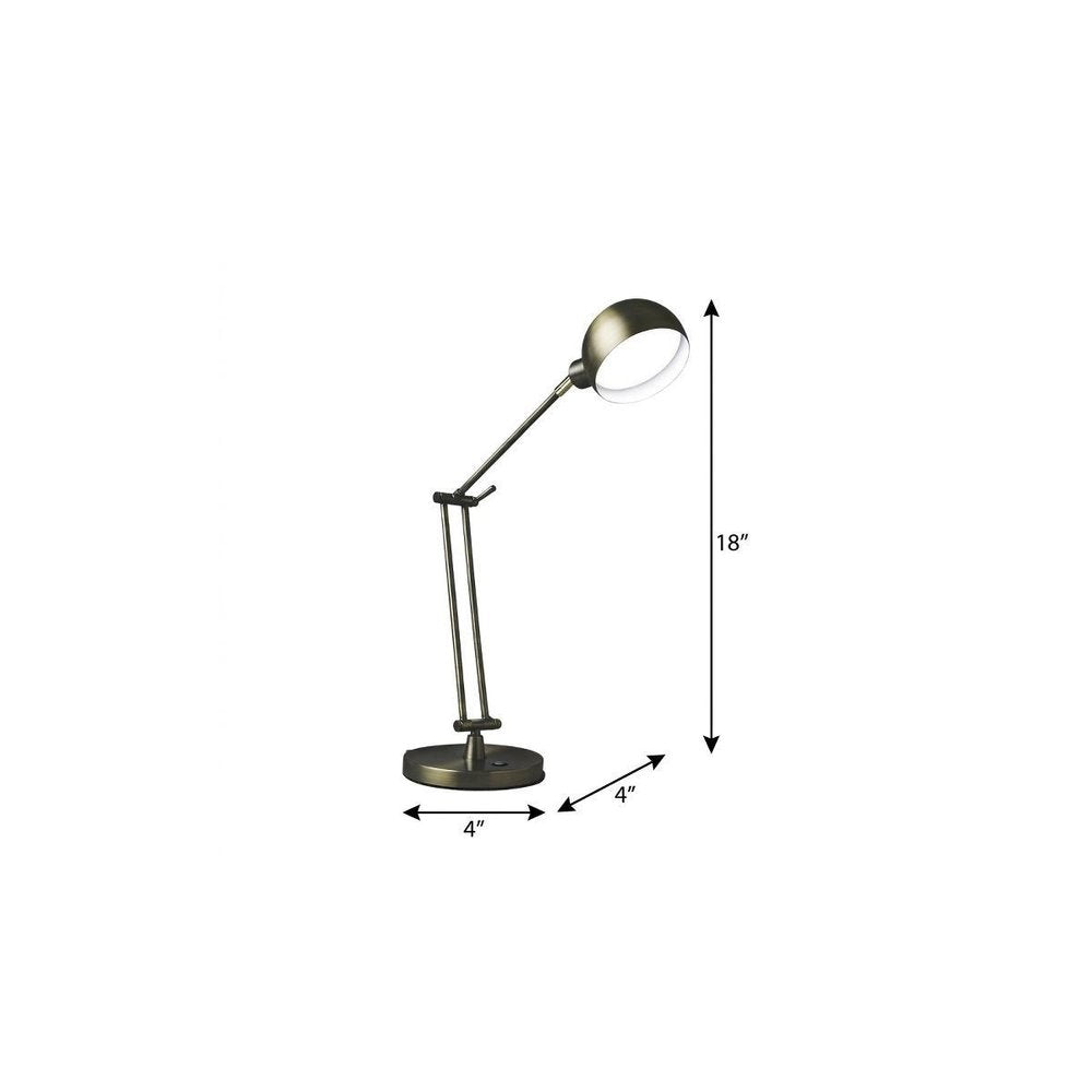 Shiny Satin Brass LED Adjustable Desk Lamp HomeRoots