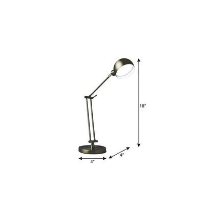 Shiny Satin Brass LED Adjustable Desk Lamp HomeRoots