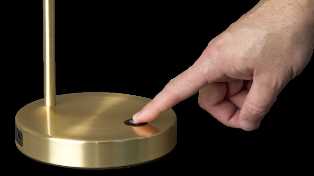 Shiny Satin Brass LED Adjustable Desk Lamp HomeRoots