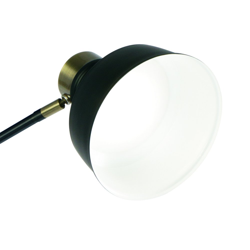 Matte Black and Antiqued Brass LED Adjustable Desk Lamp HomeRoots
