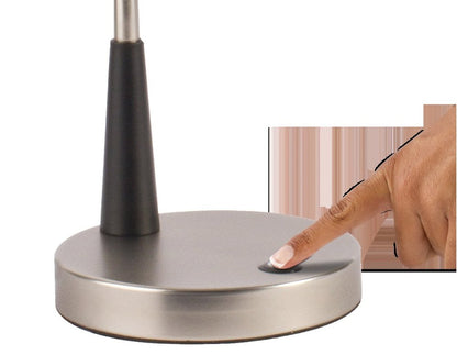 Black Matte and Silver LED Adjustable Desk Lamp HomeRoots