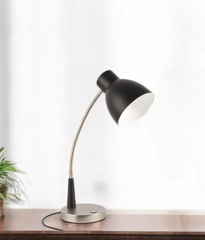 Black Matte and Silver LED Adjustable Desk Lamp HomeRoots