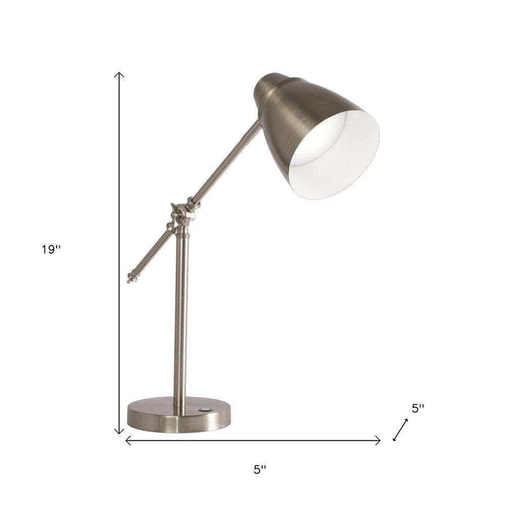 Brushed Silver LED Adjustable Desk Lamp — view 12