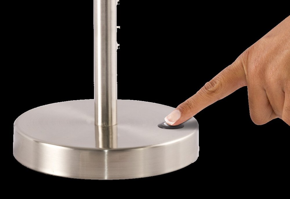 Brushed Silver LED Adjustable Desk Lamp HomeRoots