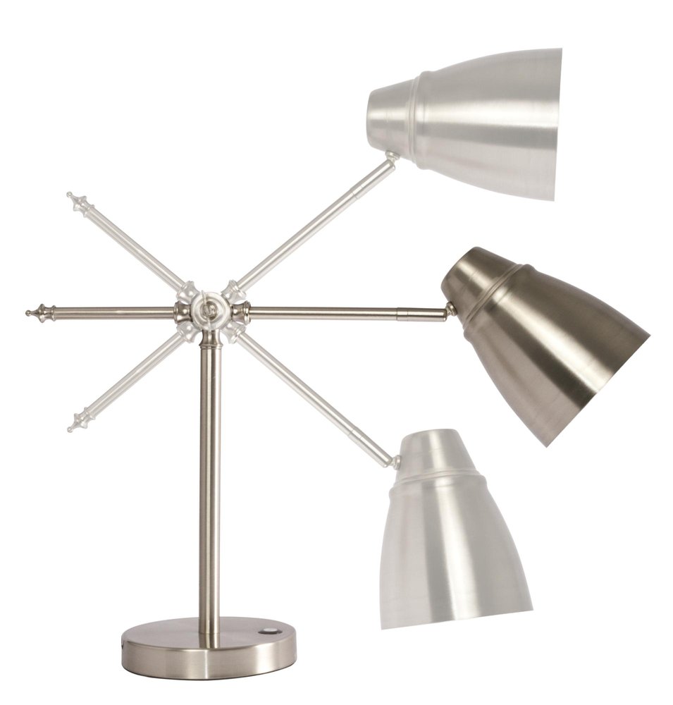 Brushed Silver LED Adjustable Desk Lamp HomeRoots