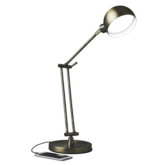 Antiqued Bronze LED Adjustable Desk Lamp