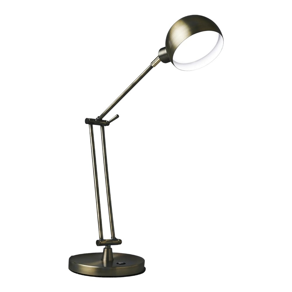 18" Antiqued Bronze Adjustable Swing Arm Desk Lamp USB With Antiqued Bronze Shade — view 4