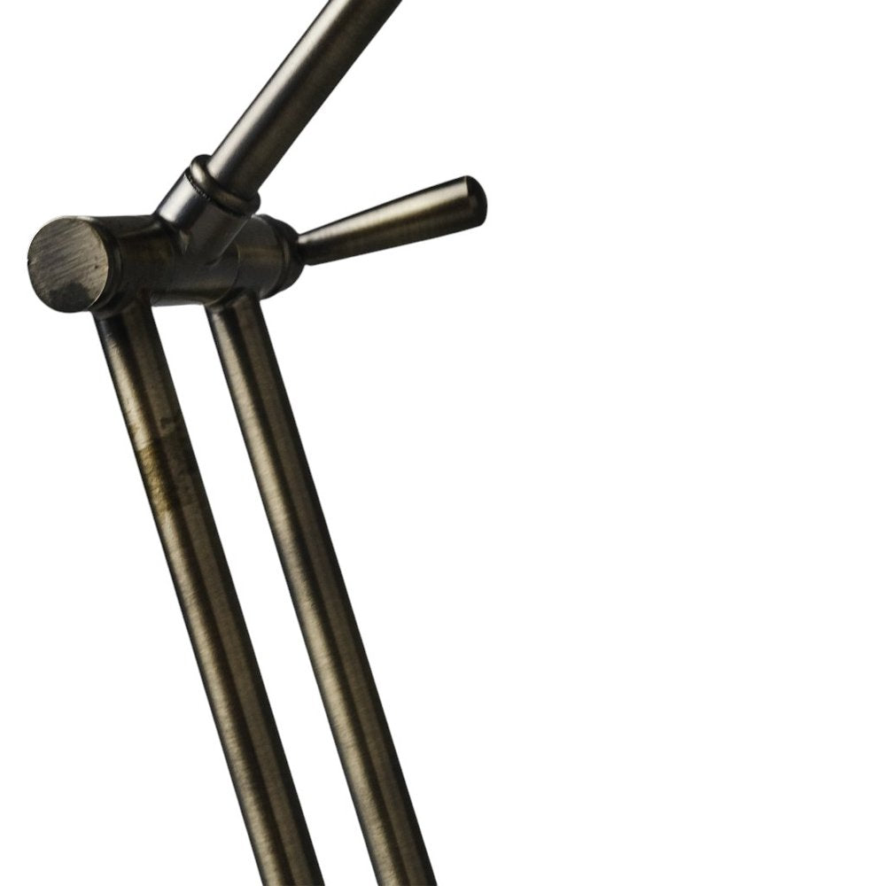 18" Antiqued Bronze Adjustable Swing Arm Desk Lamp USB With Antiqued Bronze Shade — view 5