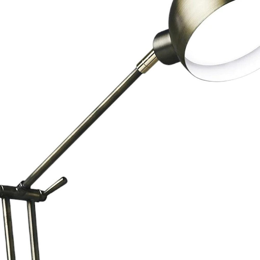 18" Antiqued Bronze Adjustable Swing Arm Desk Lamp USB With Antiqued Bronze Shade — view 6