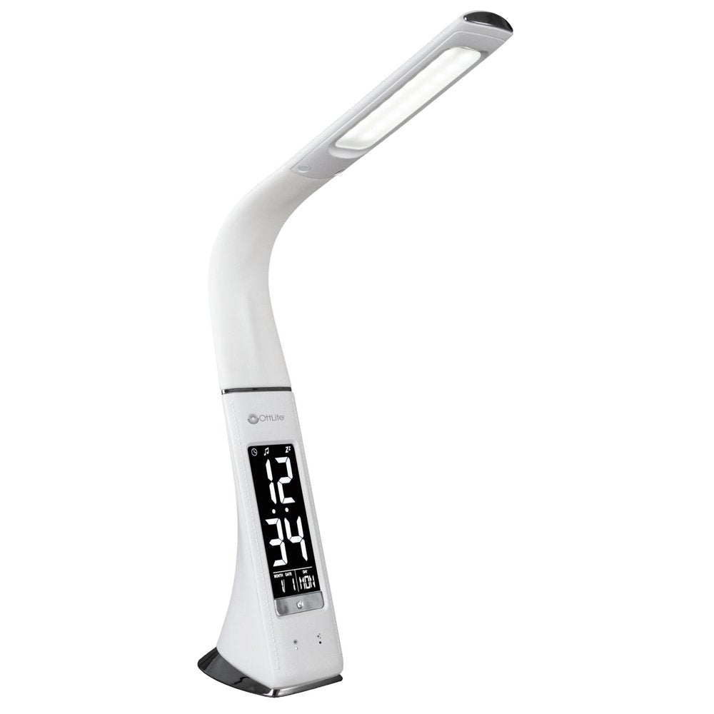 Contemporary White Sanitizing LED Desk Lamp HomeRoots