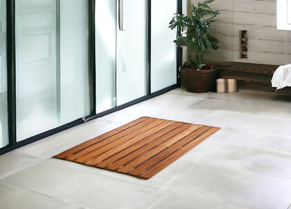 20" Premium Teak Shower Bath Mat HomeRoots