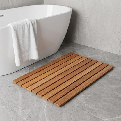 20" Premium Teak Shower Bath Mat HomeRoots