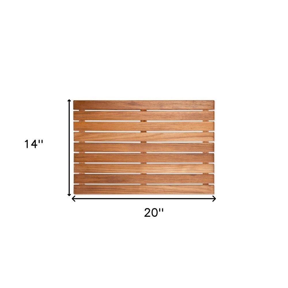 20" Premium Teak Shower Bath Mat HomeRoots