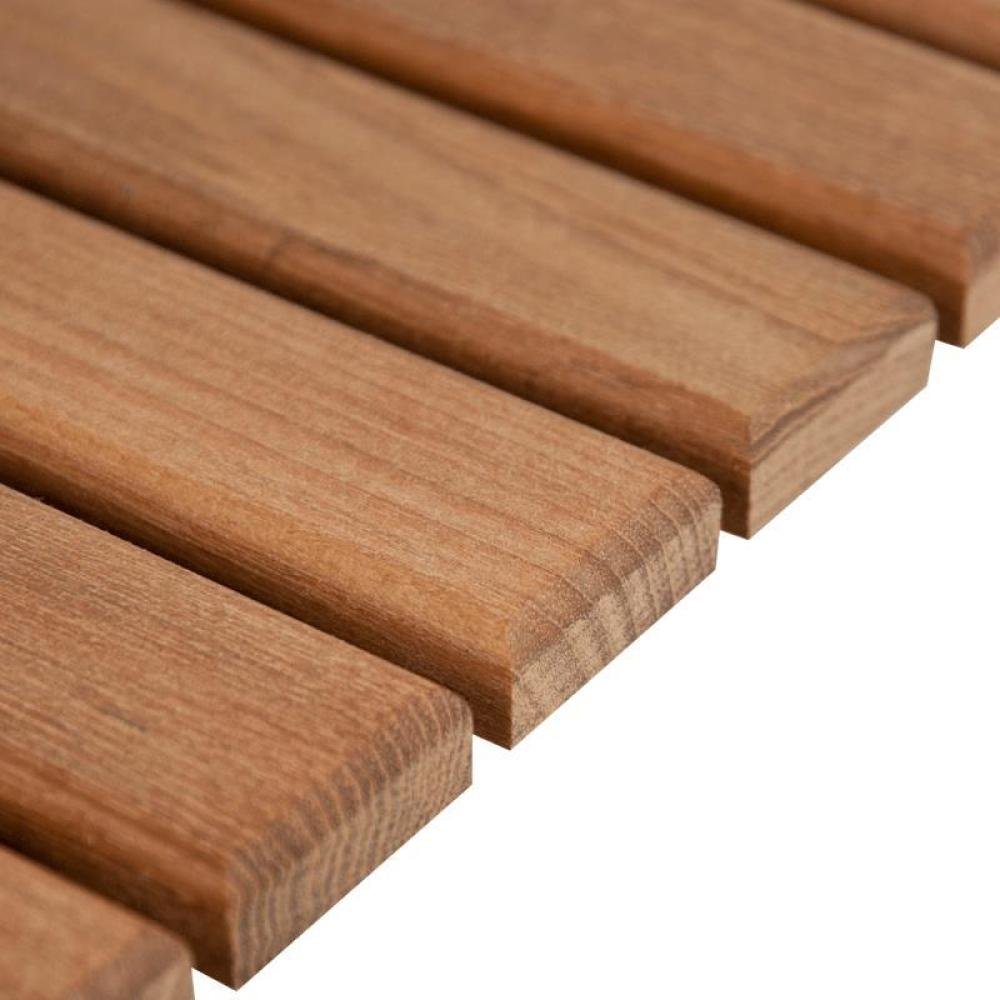 25" Premium Teak Shower Bath Mat HomeRoots