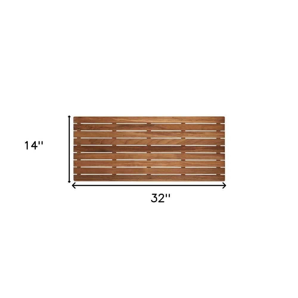 32" Premium Teak Shower Bath Mat HomeRoots