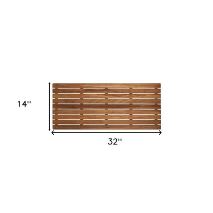 32" Premium Teak Shower Bath Mat HomeRoots