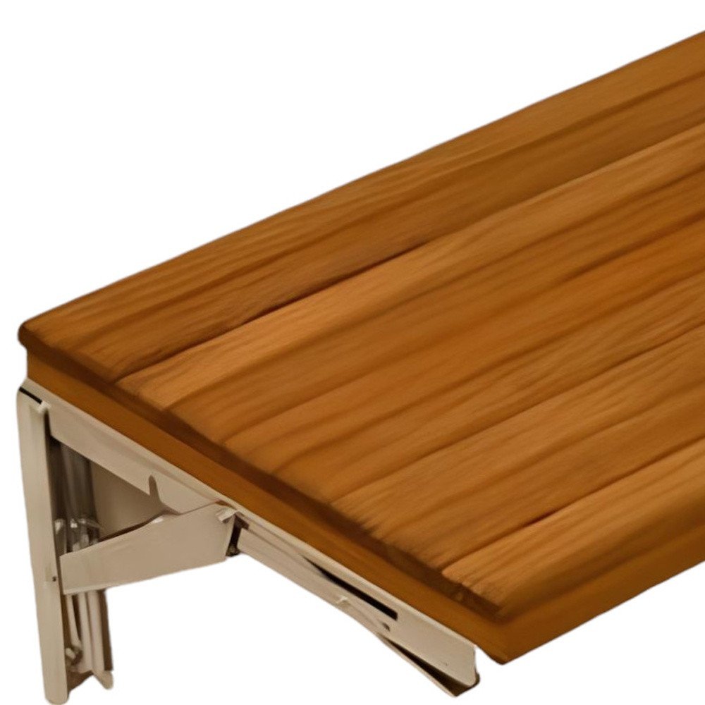 17" Premium Wall Mount Teak Shower Bench HomeRoots