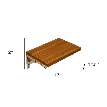 17" Premium Wall Mount Teak Shower Bench HomeRoots