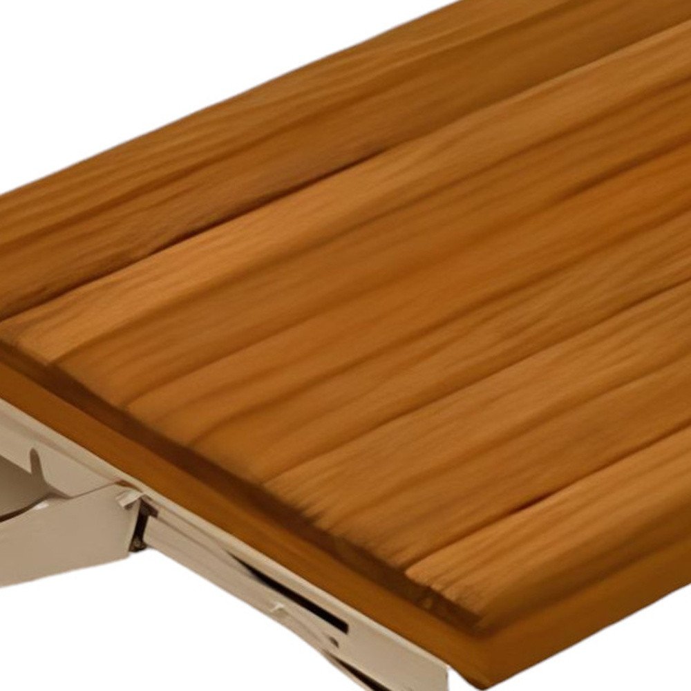 17" Premium Wall Mount Teak Shower Bench HomeRoots