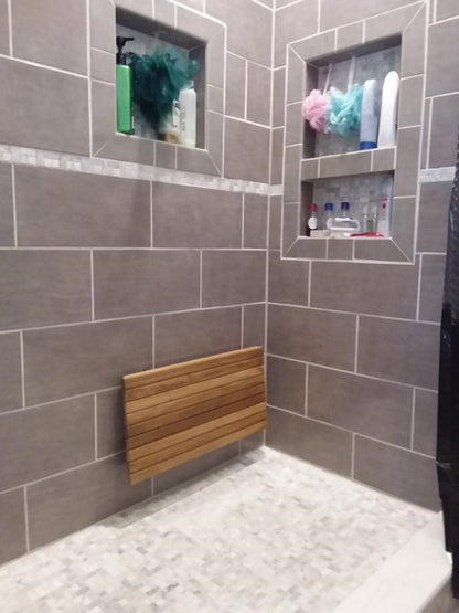 24" Premium Wall Mount Teak Shower Bench HomeRoots