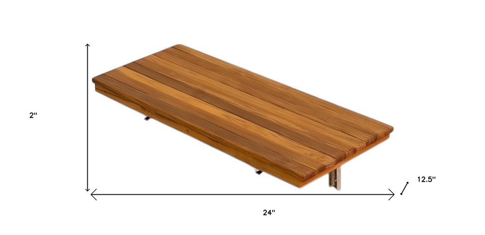 24" Premium Wall Mount Teak Shower Bench HomeRoots