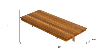 24" Premium Wall Mount Teak Shower Bench HomeRoots