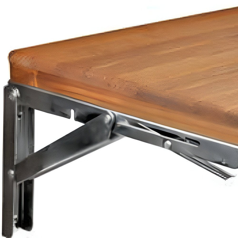30" Brown Premium Wall Mount Teak Shower Bench HomeRoots