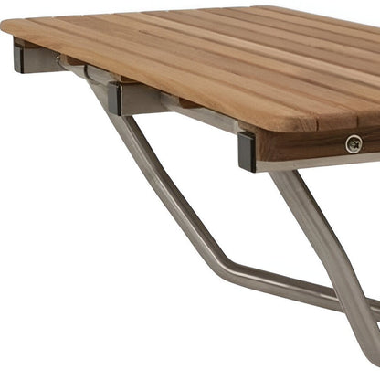 32" Premium Wall Mount Teak Shower Bench HomeRoots