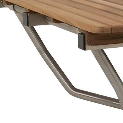 32" Premium Wall Mount Teak Shower Bench HomeRoots
