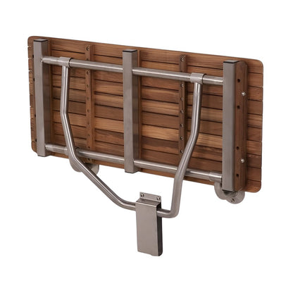 32" Premium Wall Mount Teak Shower Bench HomeRoots