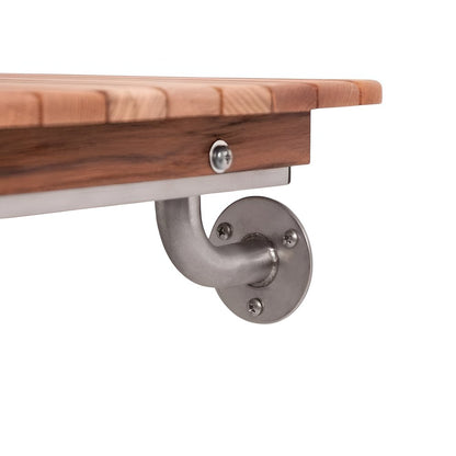 36" Premium Wall Mount Teak Shower Bench HomeRoots