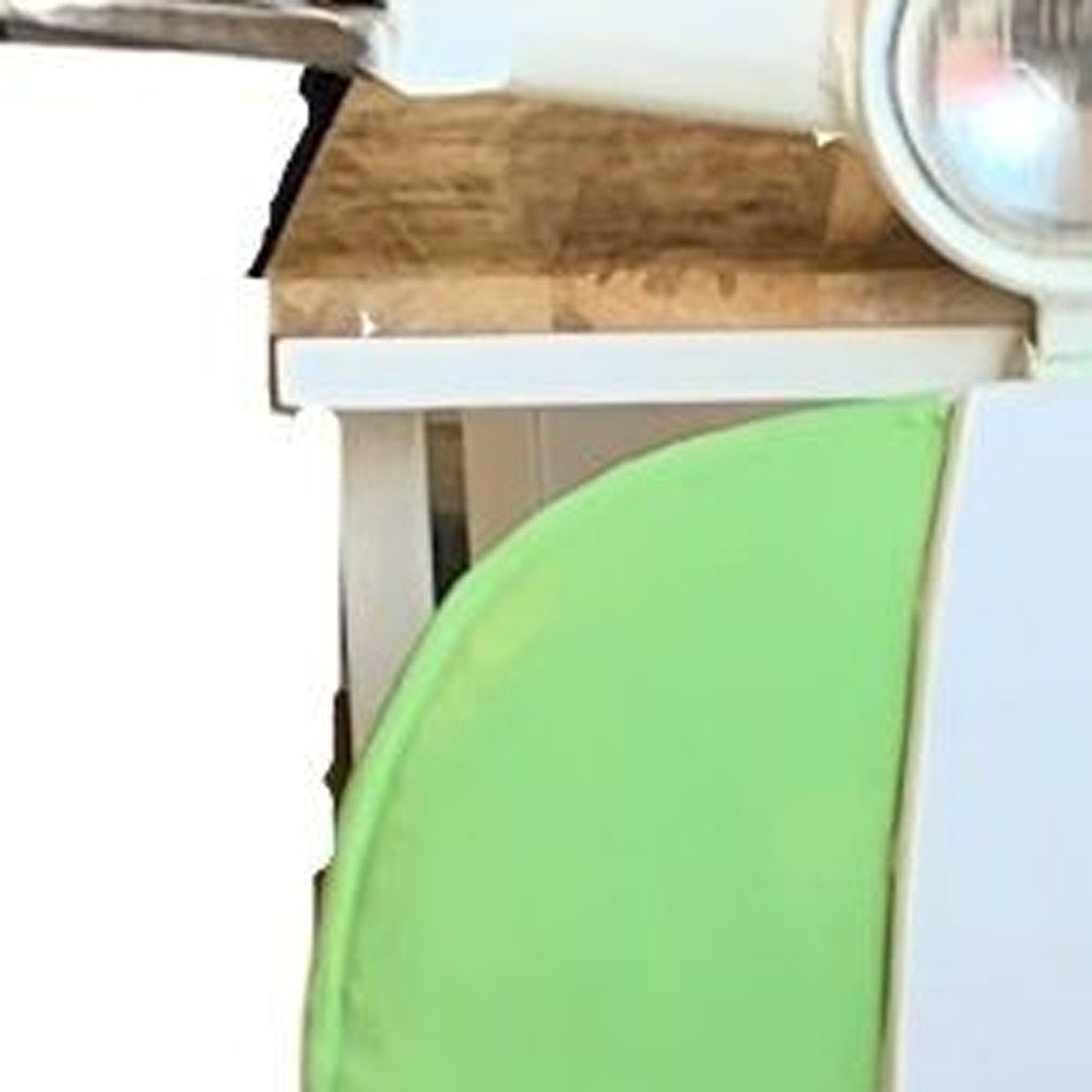 26" Green And White Novelty Scooter Open Cabinet with Two Shelves HomeRoots