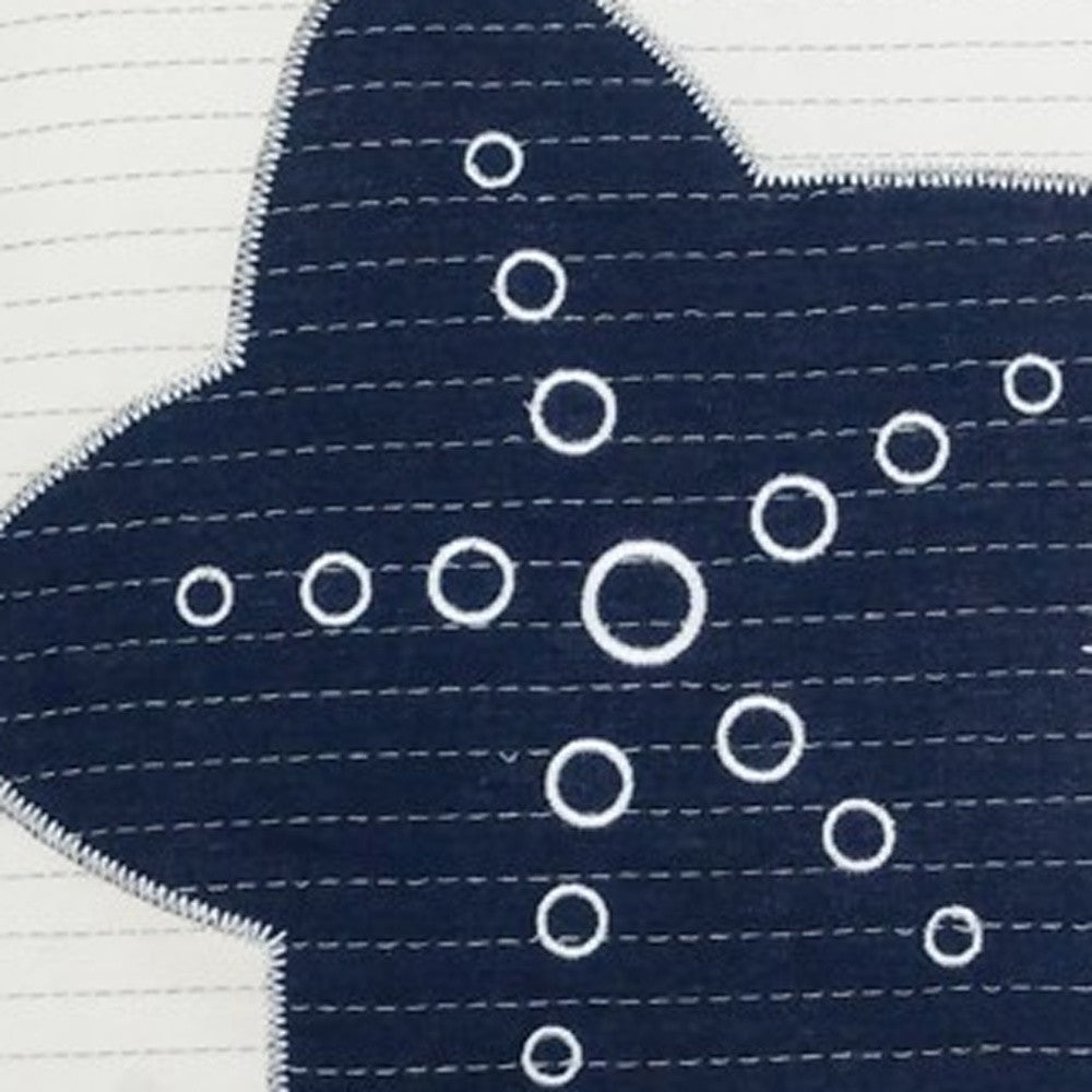 Set Of Two 17" X 17" Blue And White Starfish Throw Pillows FurniFindUSA
