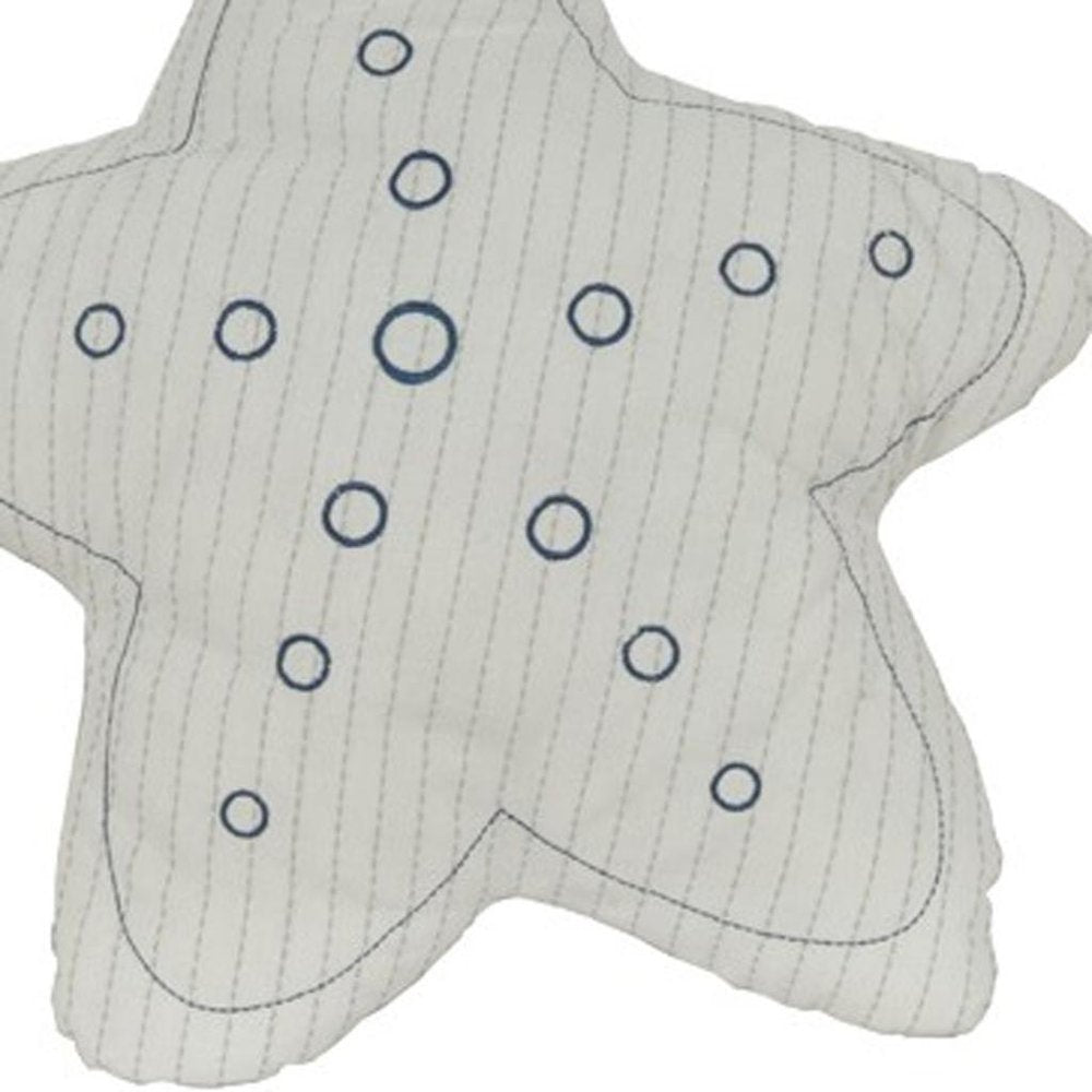 Set of Two 12" White Starfish Coastal Throw Pillows — view 4
