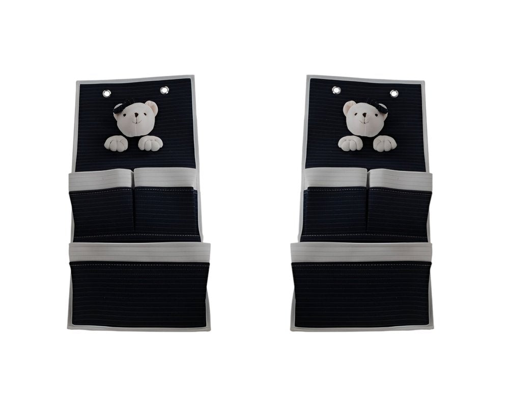 Set of Two Black And White Fabric Wall Hanger HomeRoots