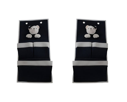 Set of Two Black And White Fabric Wall Hanger HomeRoots