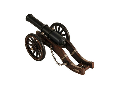 3" Brown and Black Metal Louis XIV Cannon Hand Painted Sculpture HomeRoots