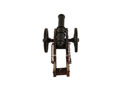 3" Brown and Black Metal Louis XIV Cannon Hand Painted Sculpture HomeRoots