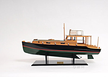 15" Black and Green Solid Wood Hand Painted 1934 Hemingway Pilar Fishing Boat Model Boat HomeRoots