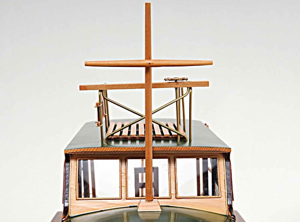 15" Black and Green Solid Wood Hand Painted 1934 Hemingway Pilar Fishing Boat Model Boat HomeRoots