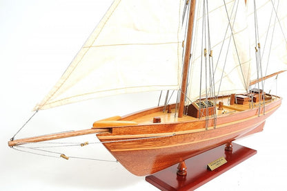 28" Wood Brown America 1851 Yacht Hand Painted Sculpture HomeRoots
