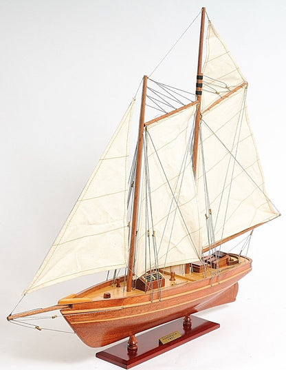 28" Wood Brown America 1851 Yacht Hand Painted Sculpture HomeRoots
