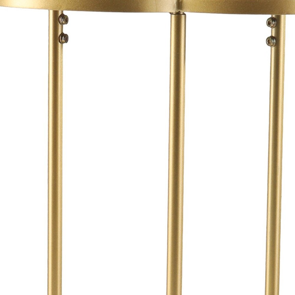 22" Gold Mirrored Glass Three Circle End Table HomeRoots