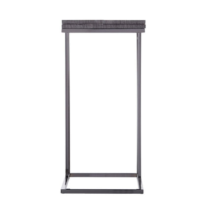 25" Silver And Gray Expandable Rectangular End Table HomeRoots