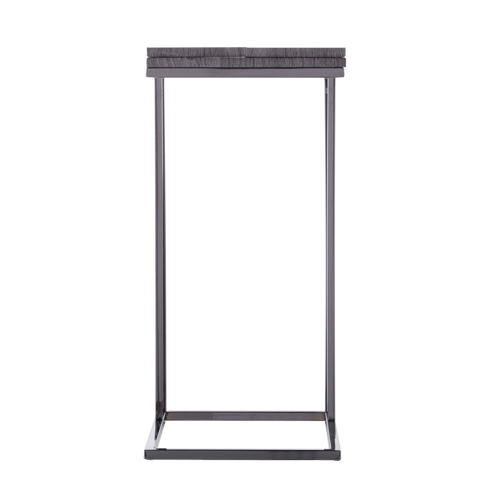 25" Silver And Gray Expandable Rectangular End Table HomeRoots