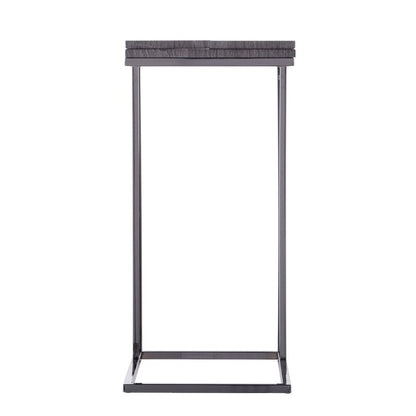 25" Silver And Gray Expandable Rectangular End Table HomeRoots