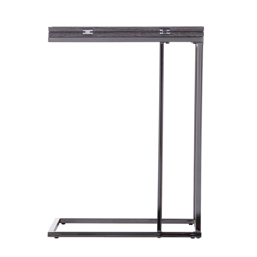 25" Silver And Gray Expandable Rectangular End Table HomeRoots